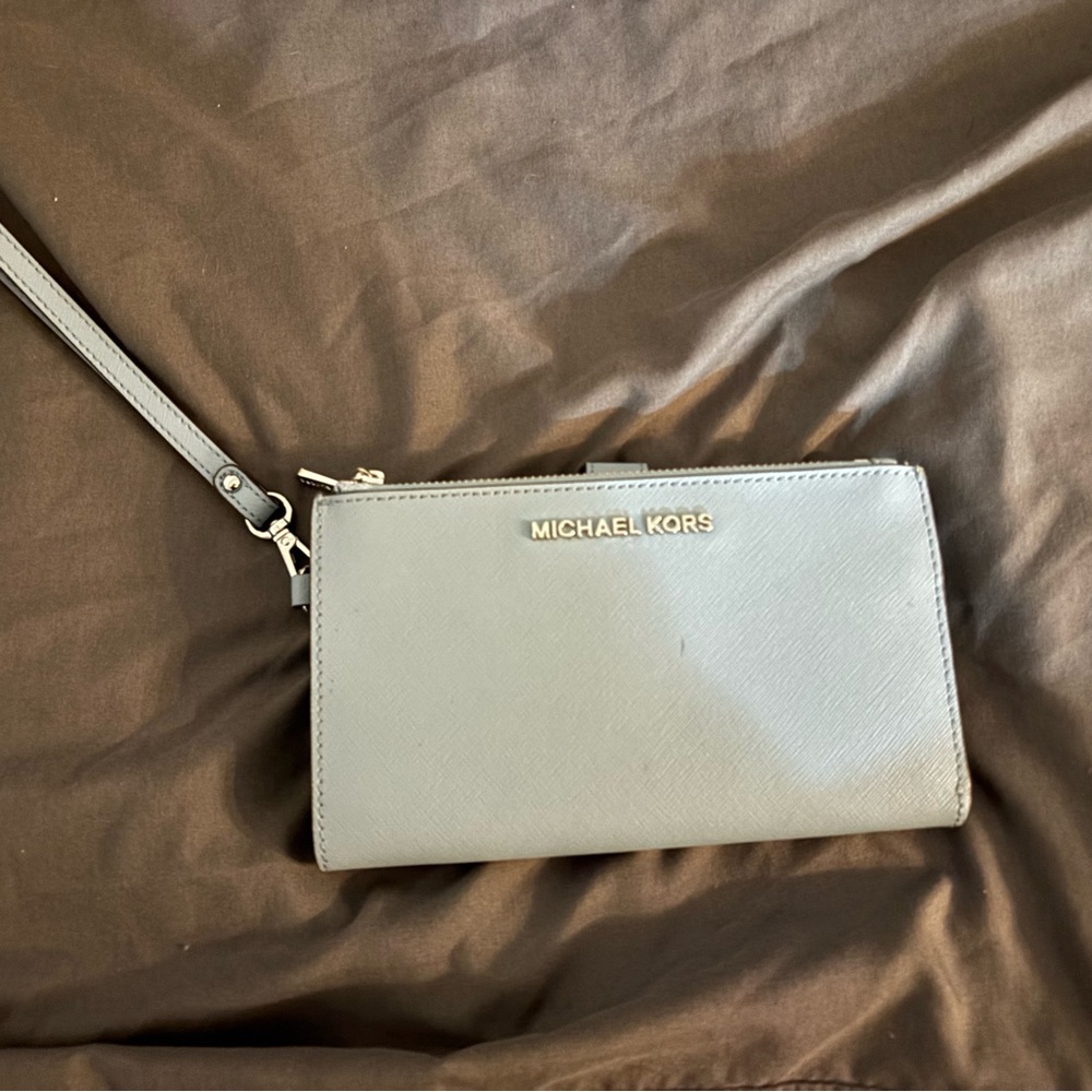 Michael Kors light blue Wristlet